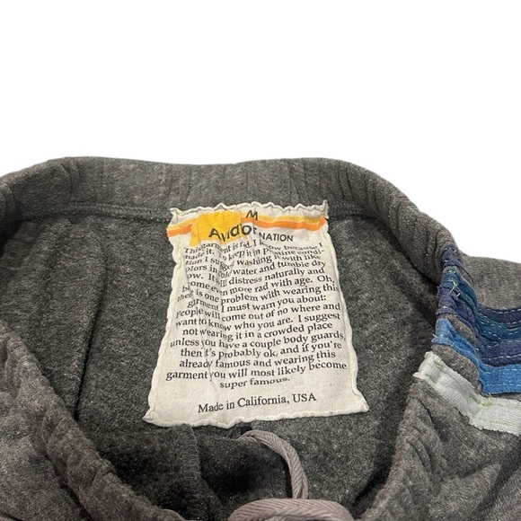 Aviator Nation - 5 Stripe Sweatpants Heather Gray and Blue Medium - Picture 5 of 9